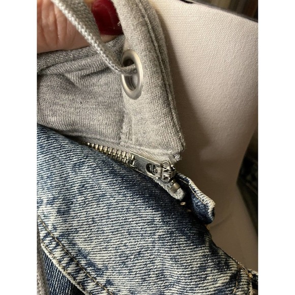 BlankNYC Men’s Jean Jacket Zip Off Hoodie NWT Medium Trucker Acid Wash - Picture 11 of 11